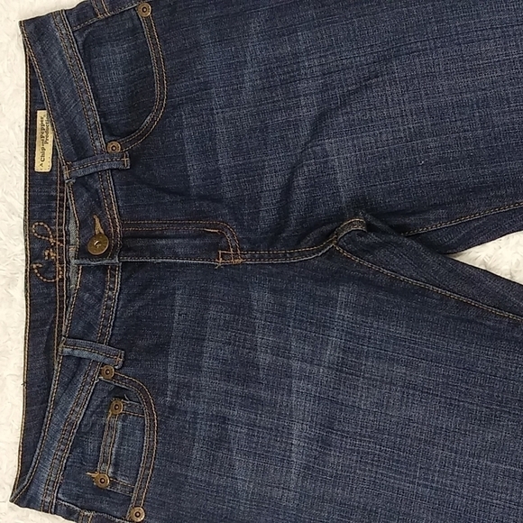 Chip and Pepper Production Laguna Beach  Blue Dark Wash Mid Rise Flare Jean - Picture 3 of 14